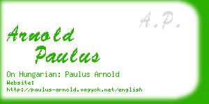 arnold paulus business card